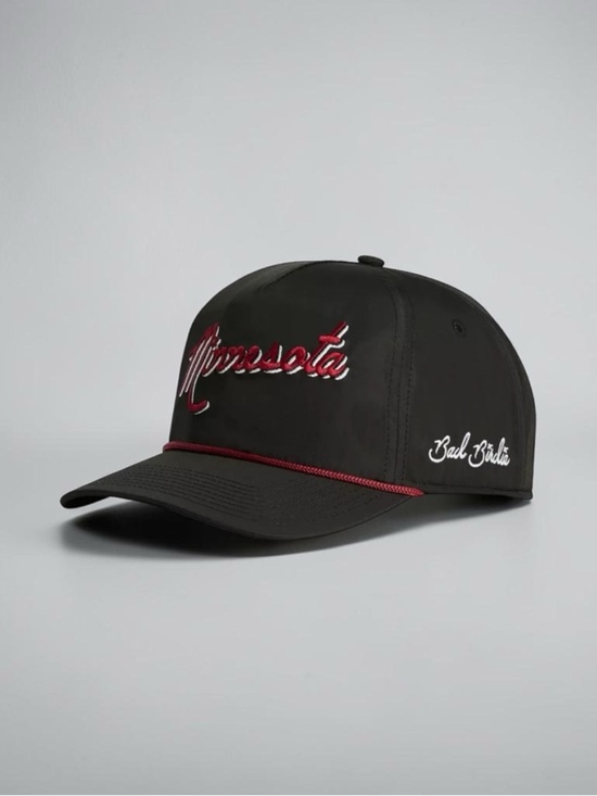 Bad Birdie Minnesota Script Rope Golf Hat Black Red Snapback Adjustable main image 3